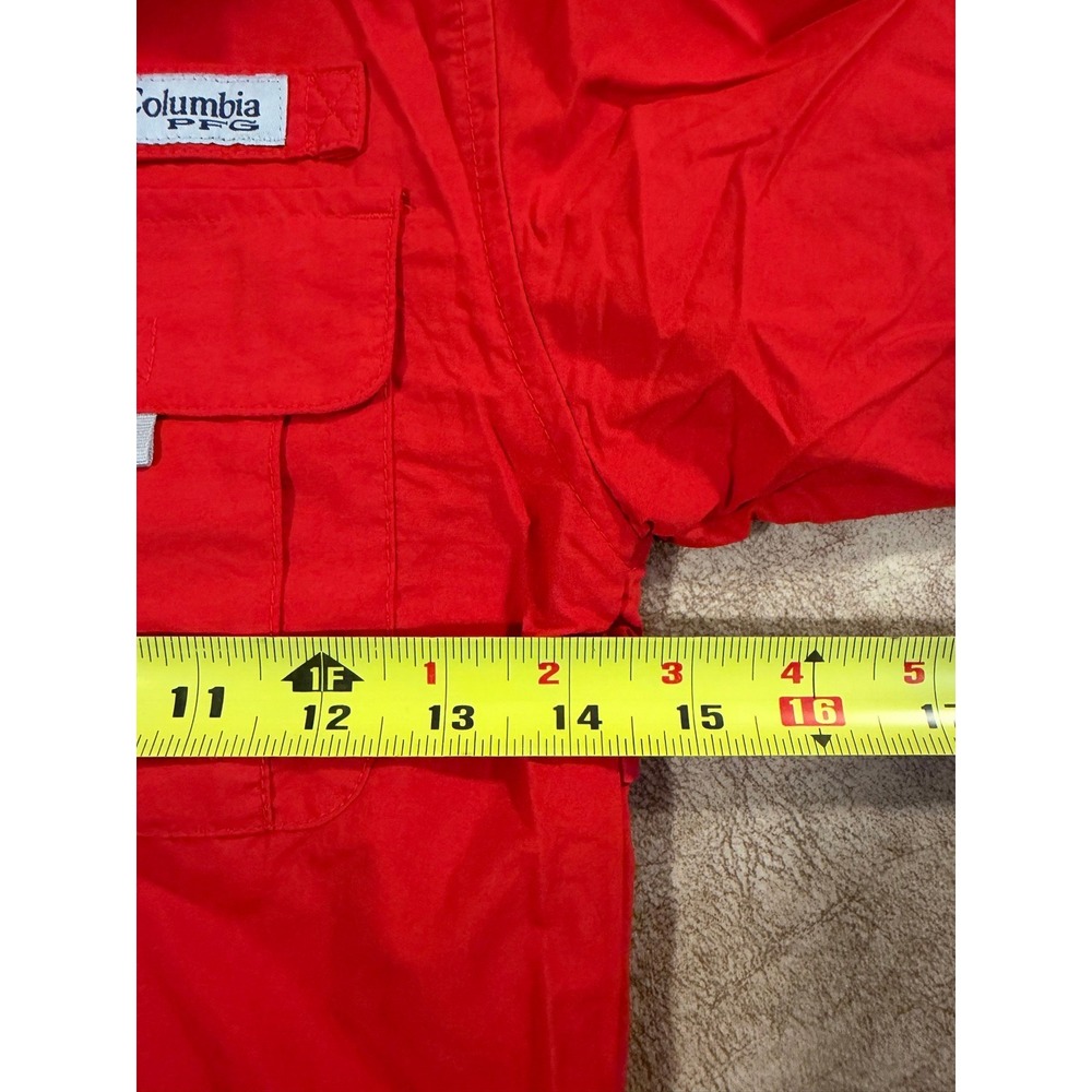 Columbia PFG Kids Red Long Sleeve Fishing Shirt Youth S N51